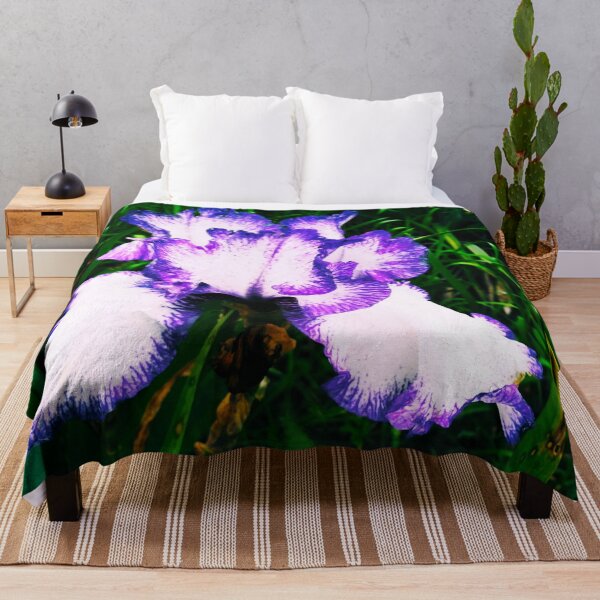 Item preview, Tender white and violet iris, natural background  designed and sold by helenkaiy.