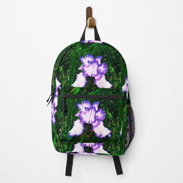 Item preview, Tender white and violet iris, natural background designed and sold by helenkaiy.