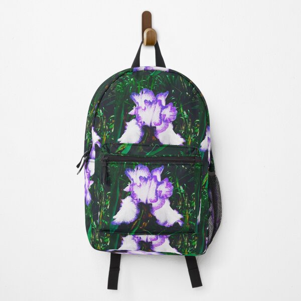 Item preview, Tender white and violet iris, natural background designed and sold by helenkaiy.