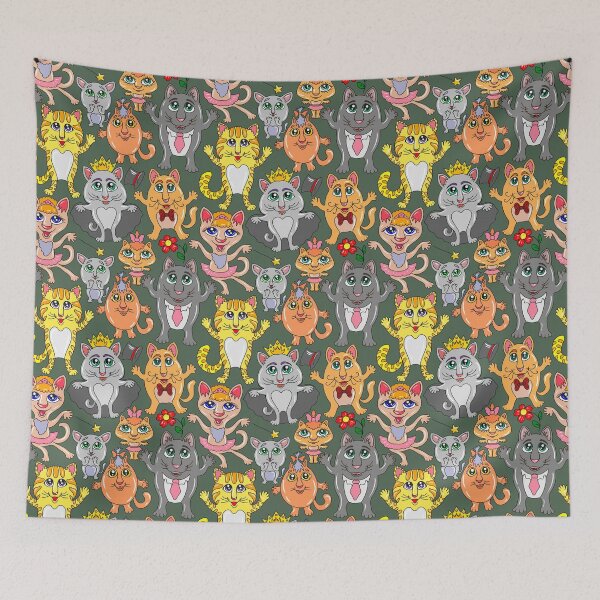 Item preview, pattern print whith funny cats designed and sold by NikaAstra.