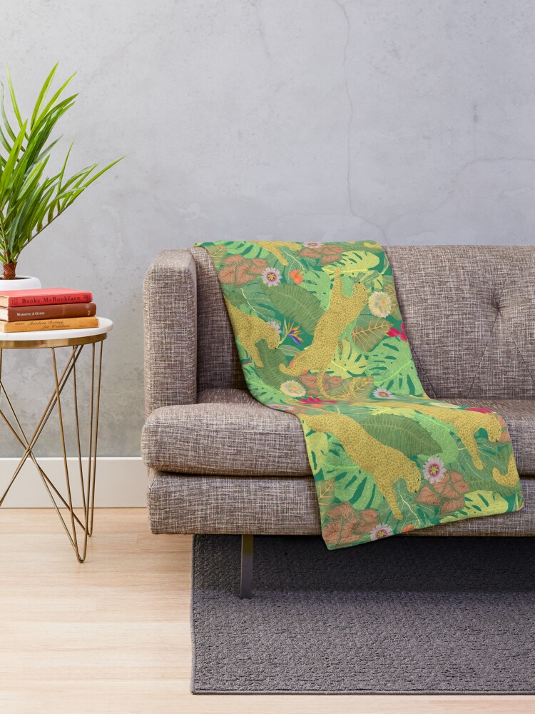 "Tropical Bright Jungle" Throw Blanket for Sale by dimovskaketi Redbubble