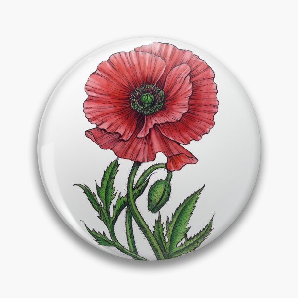 Item preview, Red poppy, watercolor and ink designed and sold by Katerina Mitkova Kirilova.
