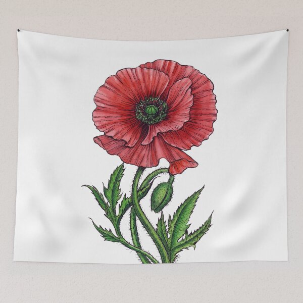 Item preview, Red poppy, watercolor and ink designed and sold by Katerina Mitkova Kirilova.