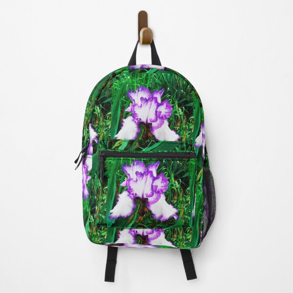 Item preview, Tender white and violet iris, natural background designed and sold by helenkaiy.