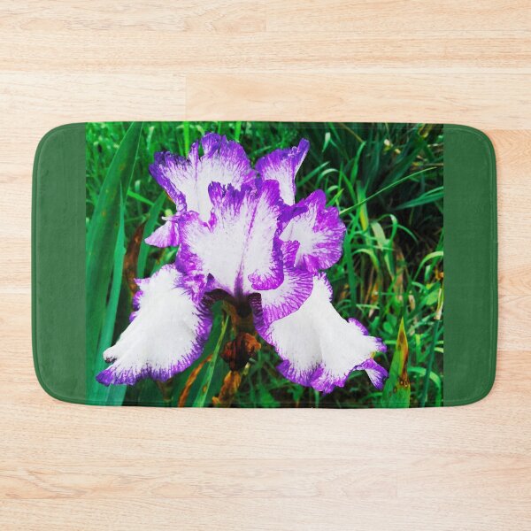 Item preview, Tender white and violet iris, natural background  designed and sold by helenkaiy.
