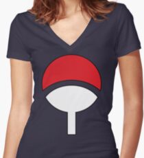 Uchiha- credit to Masashi Kishimoto Women's Fitted V-Neck T-Shirt