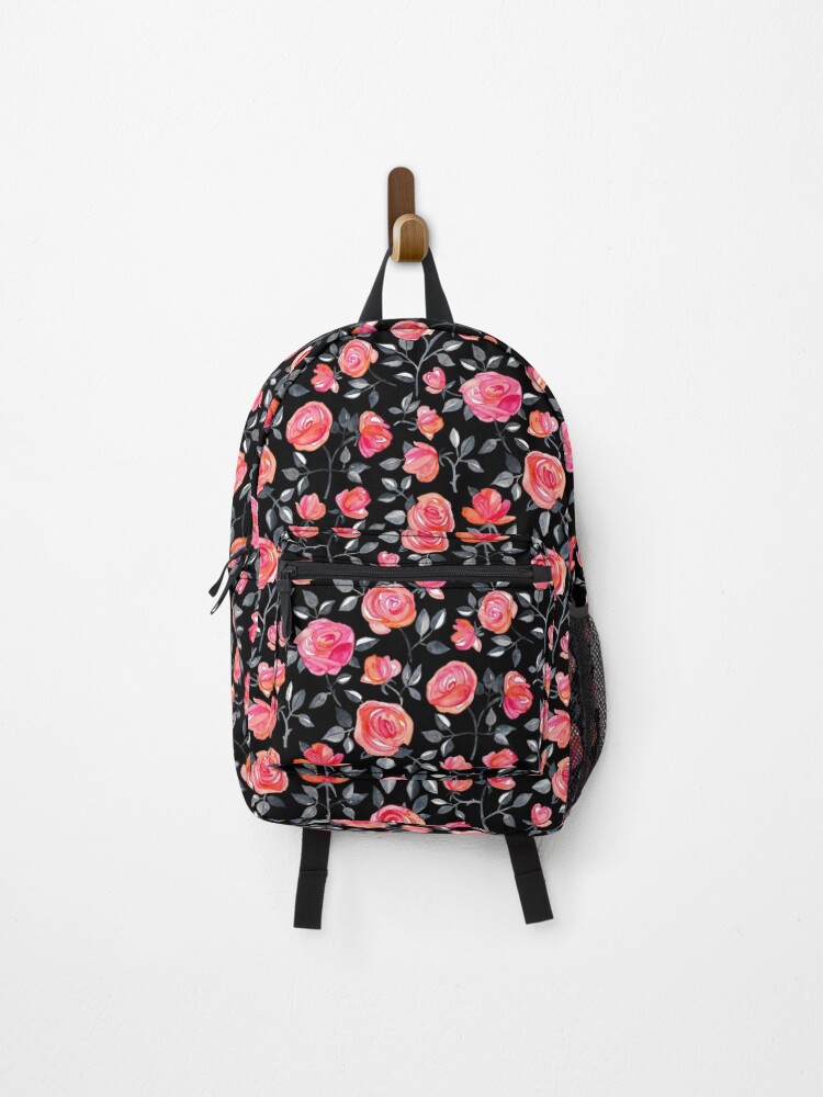 ★athe★ RUBAN Le Bon Black Rose Pattern Backpack and Should No Boundaries Floral Tie Dye Backpack, Women's - Walmart.com