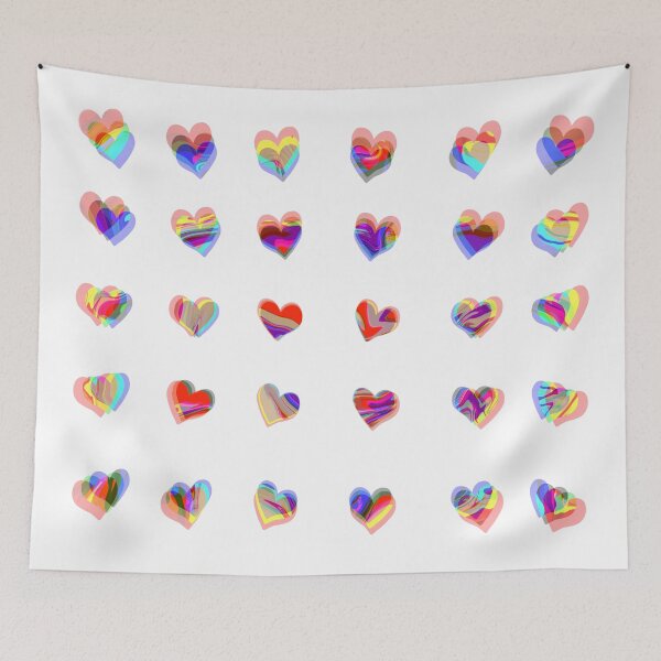 Item preview, 3d Chrome Colorful Hearts designed and sold by Moon Dust.