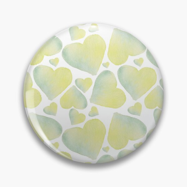 Item preview,  Yellow and green hearts on white backdrop.  Watercolor pattern with hearts. Bright hand-drawn romantic pri designed and sold by Canatic.