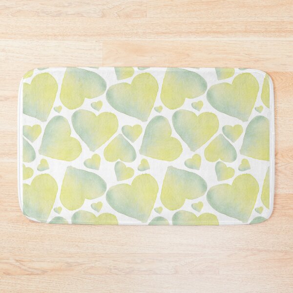 Item preview,  Yellow and green hearts on white backdrop.  Watercolor pattern with hearts. Bright hand-drawn romantic pri designed and sold by Canatic.