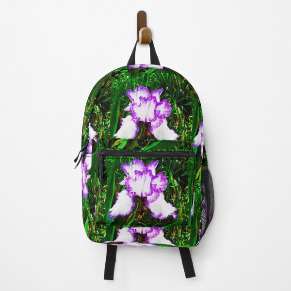 Item preview, Tender white and violet iris, natural background designed and sold by helenkaiy.