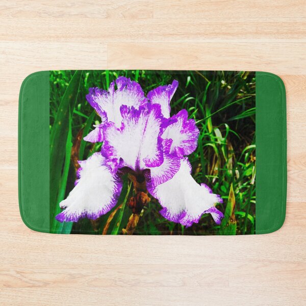 Item preview, Tender white and violet iris, natural background  designed and sold by helenkaiy.
