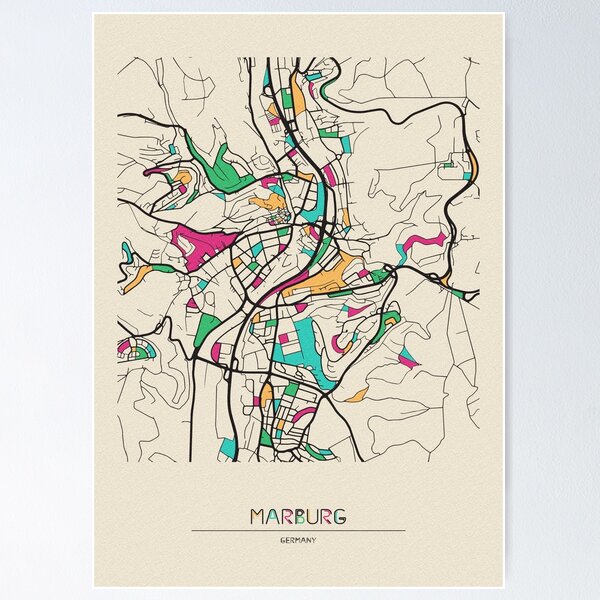 Item preview, Marburg, Germany Street Map designed and sold by A Deniz Akerman.