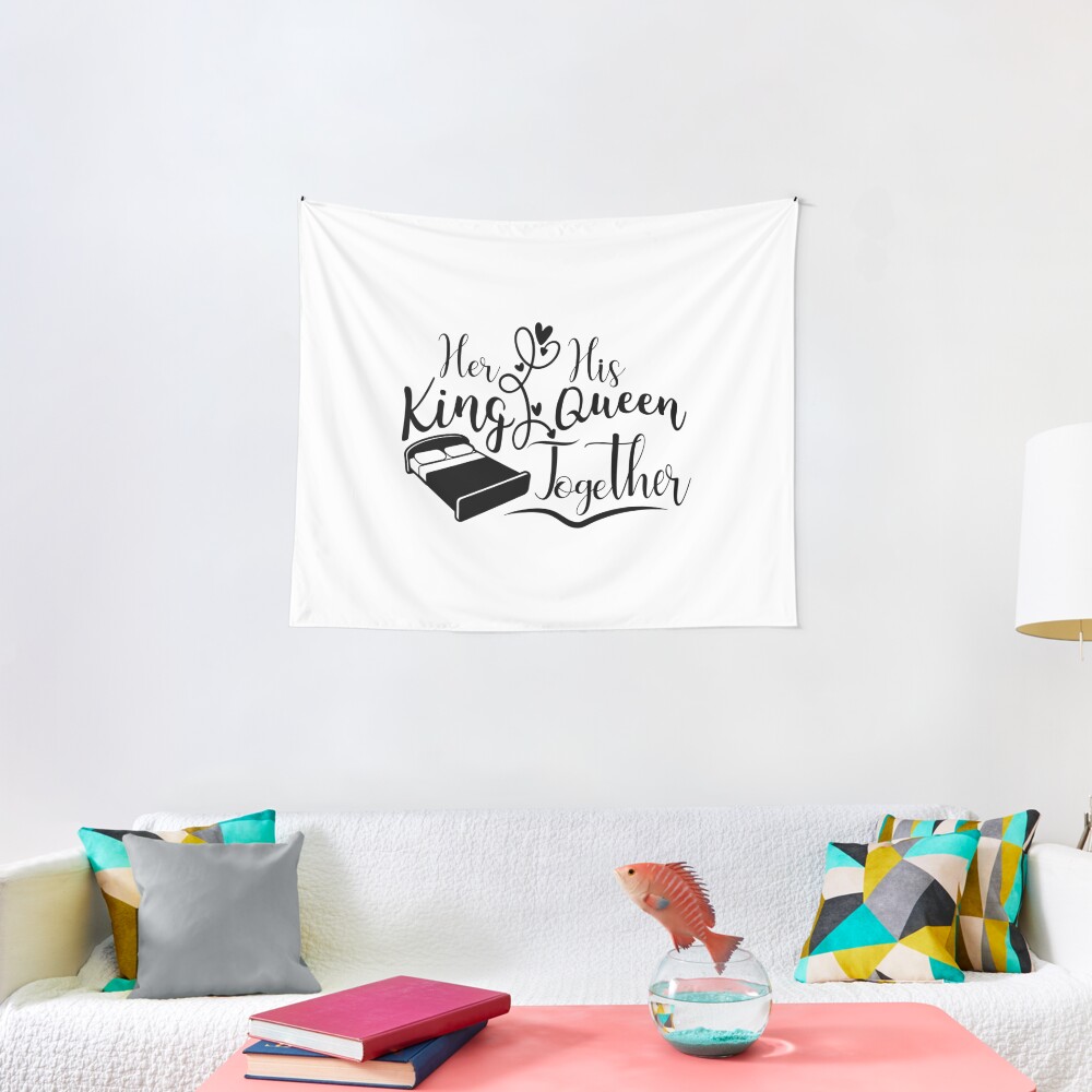 Her His King Queen Together Tapestry