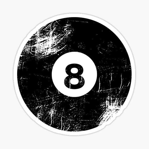 Billiard Solid Black Ball Number 8 Sticker