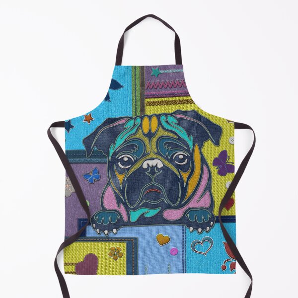 Item preview, Cute Pug Dog fabric Scrapbook style   designed and sold by k9printart.