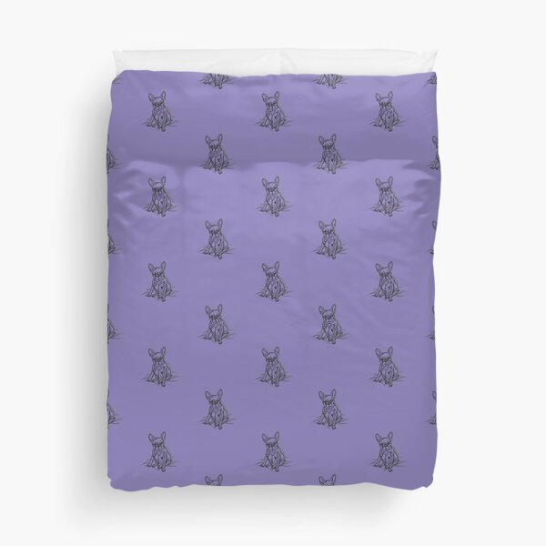 Purple Frenchie Duvet Cover