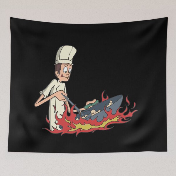 Item preview, Chef cooking in wok with fire designed and sold by Monkey Ful.