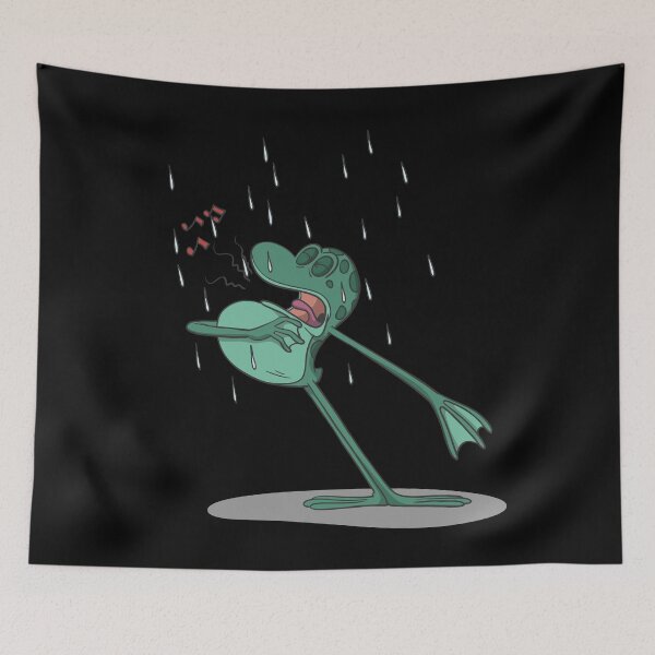 Item preview, Funny frog sings in the rain designed and sold by Monkey Ful.