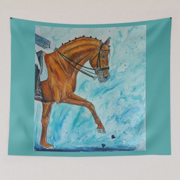 Item preview,  Watercolor dressage horse portrait designed and sold by horseaddicted.
