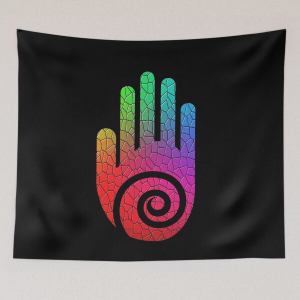 Item preview, Native Americans mythology Healer’s Hand Symbol - Shaman’s Hand - Rainbow designed and sold by celticknights.