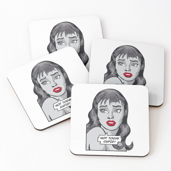 Item preview, Not Today Cupid Anti Valentine's Day Vintage Pop Art Girl designed and sold by GrandeDuc.