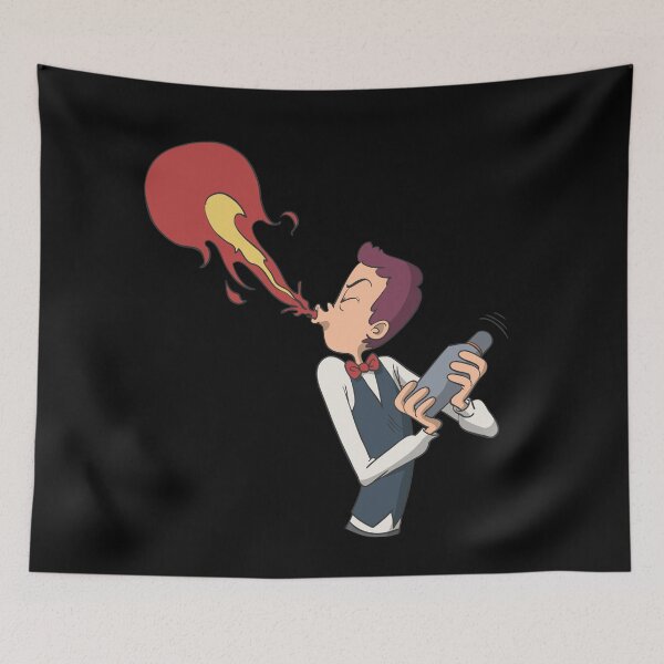 Item preview, Bartender spitting fire designed and sold by Monkey Ful.