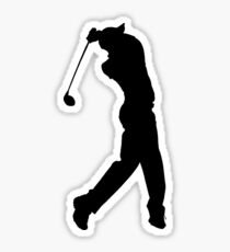 Pro Golfer Swinging Silhouette Sticker