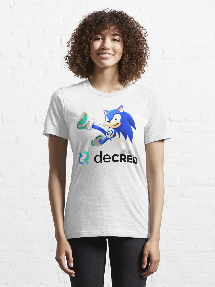 Alternate view of Decred the hedgehog ™ v2 'Design timestamped by https://timestamp.decred.org/' Essential T-Shirt