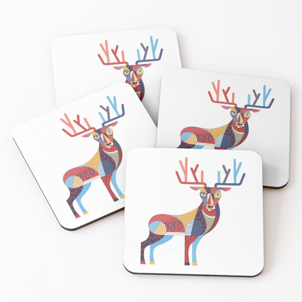 Item preview, Merry Christmas and Happy New Year illustration of a cute deer. Colorful deer.  designed and sold by LisaKolbasa.