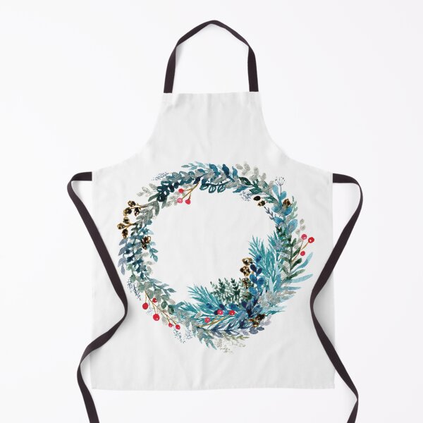 Item preview, Winter Wreath - Watercolor Leaves and Twigs Cool Colors designed and sold by AlicjaCurioseur.