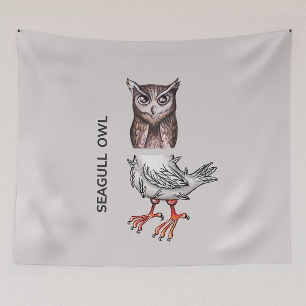 Item preview, SEAGULL OWL by FrankenDuo rakaia swiss grey designed and sold by FrankenDuo.