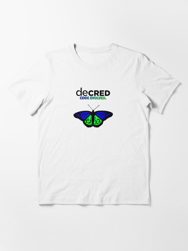 Alternate view of Decred evolved © v2 (Design timestamped by https://timestamp.decred.org/) Essential T-Shirt