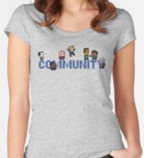 Community Logo with Characters Women's Fitted Scoop T-Shirt
