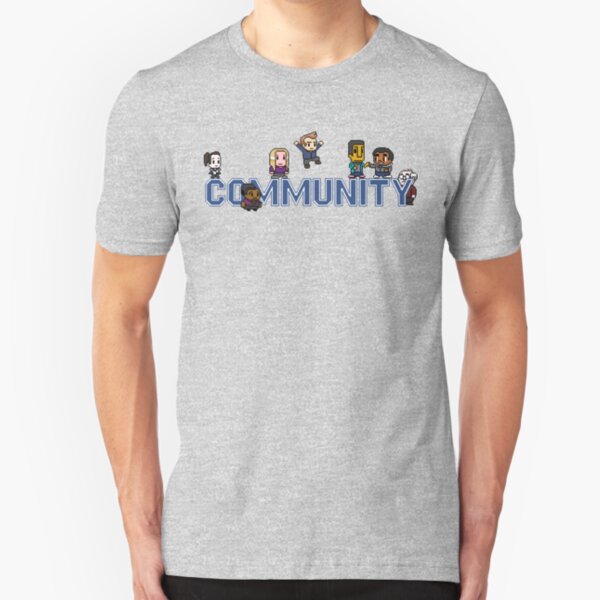 Community Logo with Characters Slim Fit T-Shirt