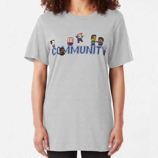 Community Logo with Characters Slim Fit T-Shirt
