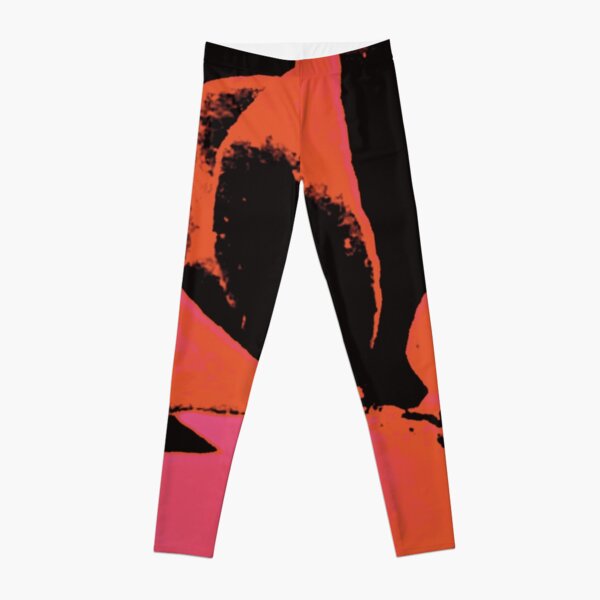 Dark Abstract Leaf Pattern Leggings