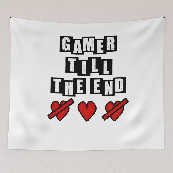 Item preview, Gamer Till The End - Hearts - White designed and sold by BusyMonkeys.