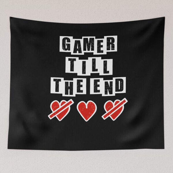 Item preview, Gamer Till The End - Hearts - Black designed and sold by BusyMonkeys.
