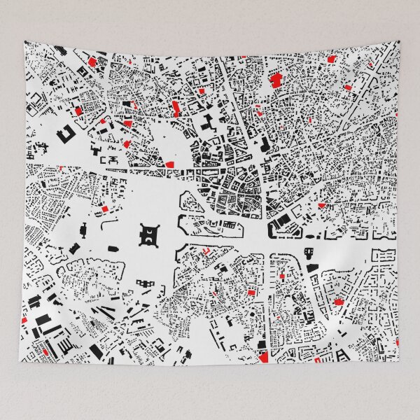 Item preview, Bucharest, map in black and red designed and sold by jean-nicolas.