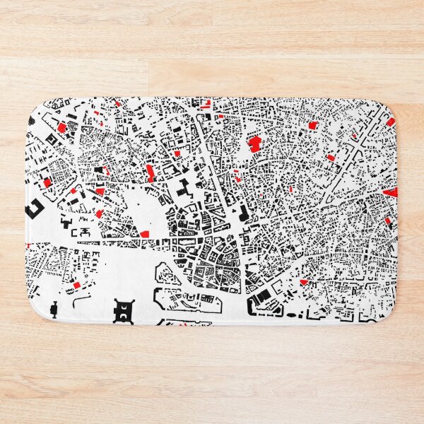 Item preview, Bucharest, map in black and red designed and sold by jean-nicolas.