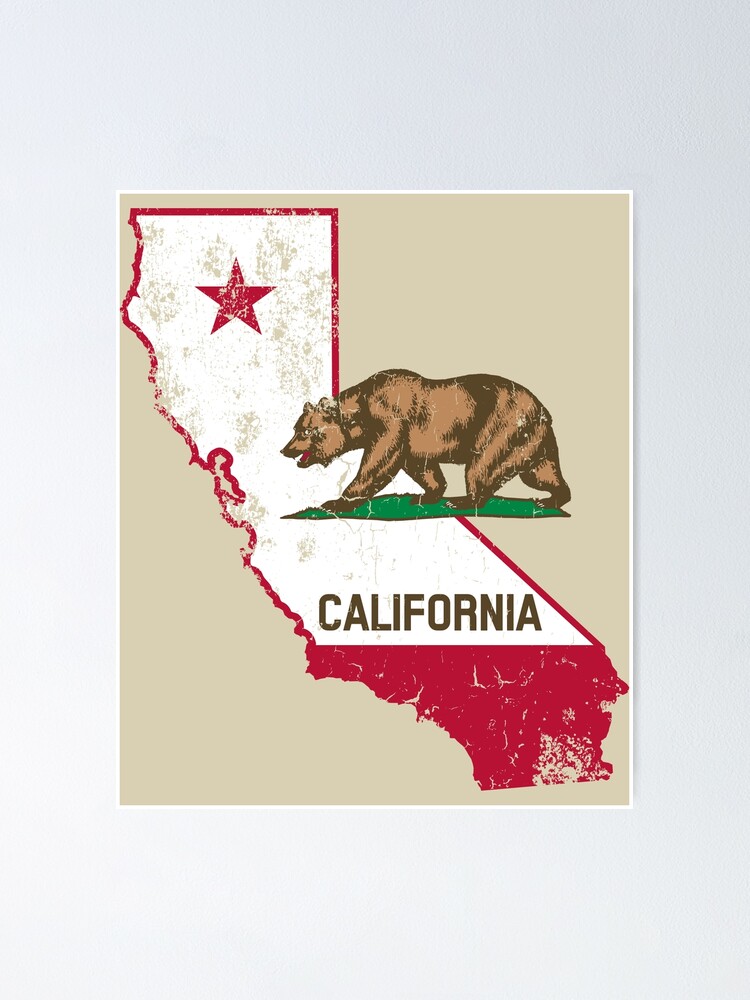 Vintage California Flag T-Shirt - Heavy Distressed Textures Vintage California Flag T-Shirt - Heavy Distressed Textures