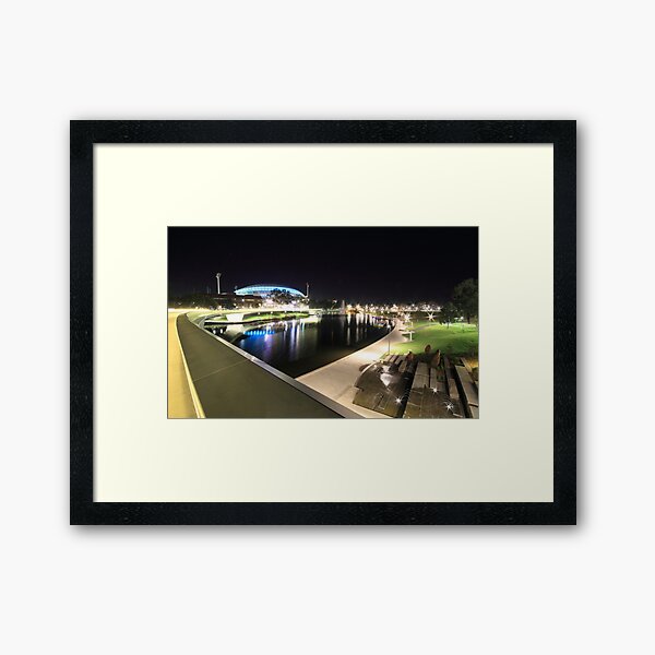 River Torrens, Riverbank Footbridge & Adelaide Oval Framed Art Print