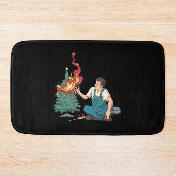 Item preview, Electrician lighting up a christmas tree designed and sold by Monkey Ful.