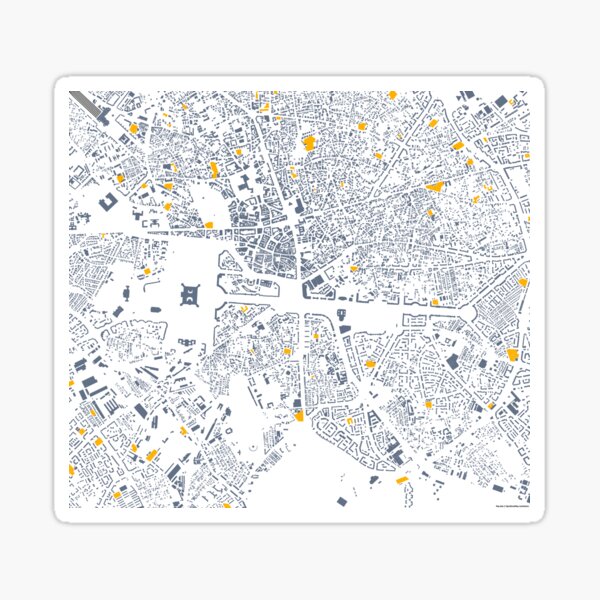 Item preview, Bucharest, map in black and orange designed and sold by jean-nicolas.