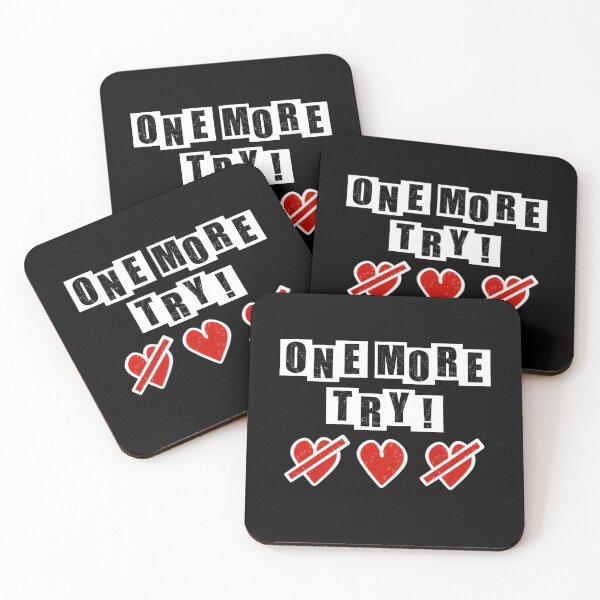 Item preview, One More Try with hearts - Black designed and sold by BusyMonkeys.