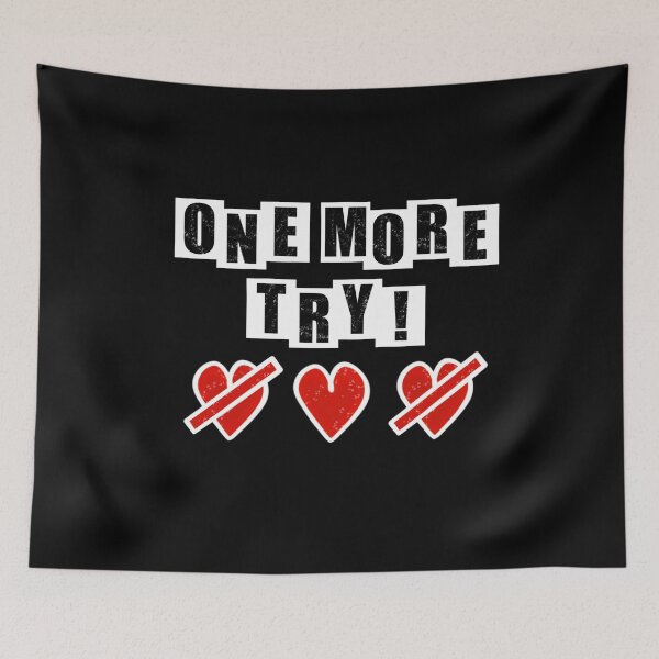 Item preview, One More Try with hearts - Black designed and sold by BusyMonkeys.