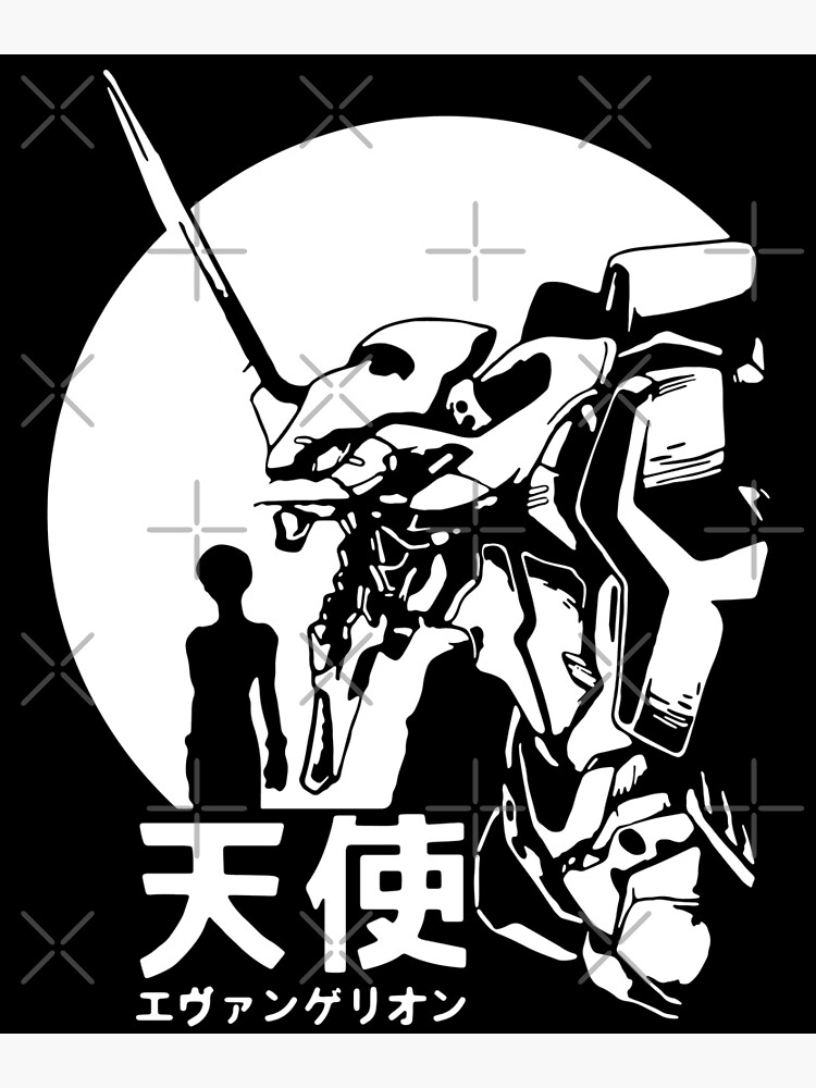 Neon Genesis Evangelion Manga Design (black) Postcard for Sale by