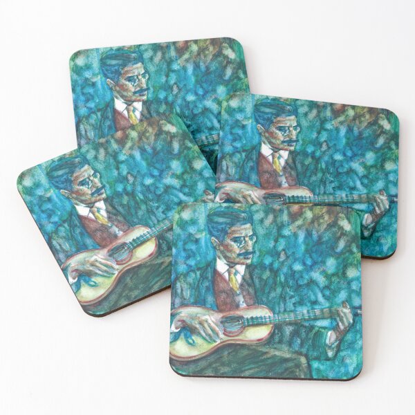 Item preview, JAMES JOYCE playing the guitar - watercolor portrait designed and sold by lautir.