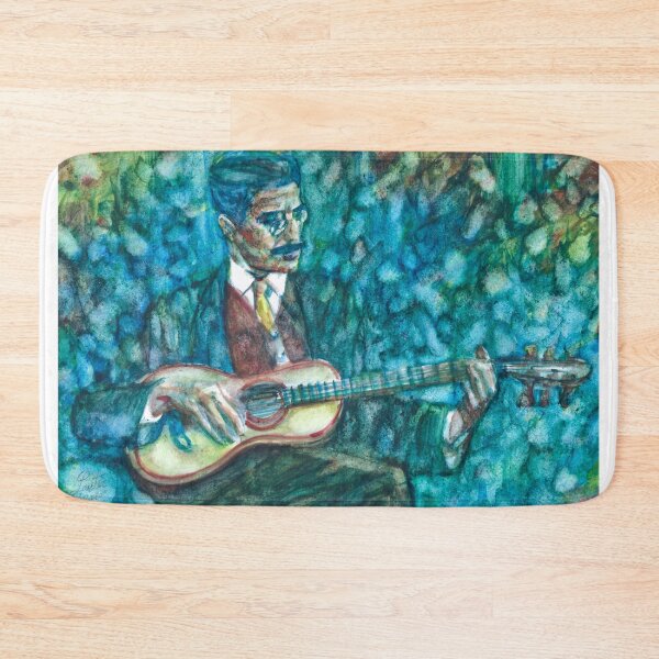Item preview, JAMES JOYCE playing the guitar - watercolor portrait designed and sold by lautir.